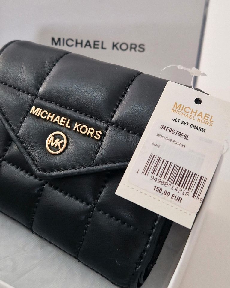 Michael Kors Damengeldbörse Schwarz Leder - Jet Set Charm in Hanau