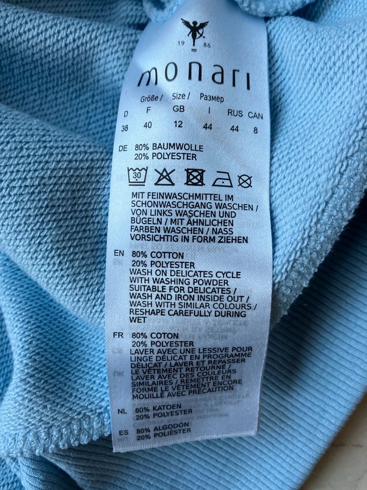 Monari Sweatshirt Pullover hellblau Größe 38 in Rösrath