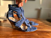 NEU Zara Sandalen Heels Blau 38 Wandsbek - Hamburg Eilbek Vorschau