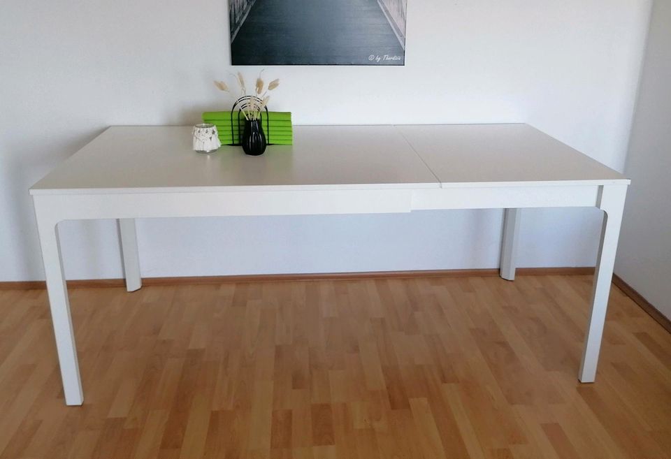 IKEA Ausziehtisch Ekedalen, weiß, 120/180cmx80cm in Mainaschaff