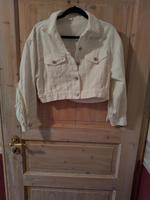 kurze,cremefarbene Jeansjacke mit Fransen Gr.S Niedersachsen - Ganderkesee Vorschau