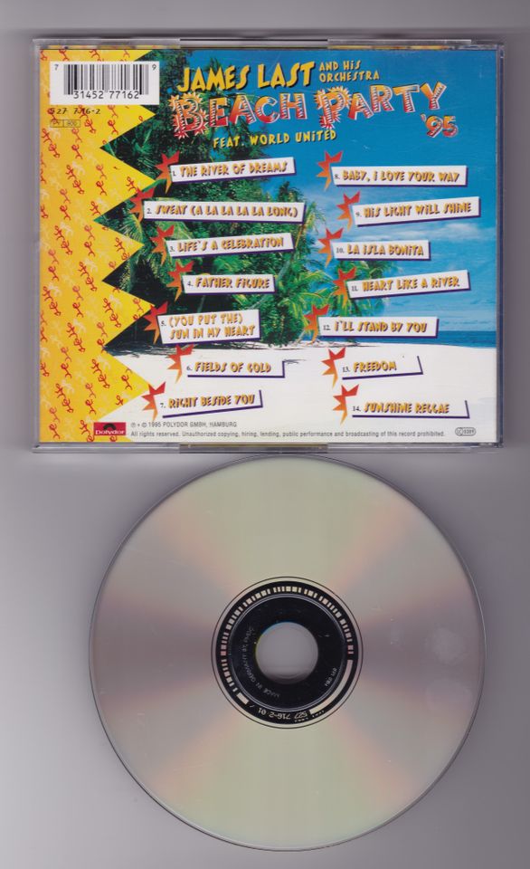 JAMES LAST Beach Party ´95 CD 1995 Polydor Freedom Fields Of Gold in Soest