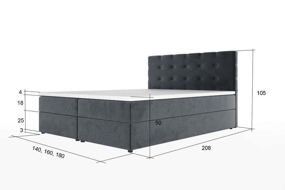 Boxspringbett 140x200 Neu Topper Montage Samt mehr Modelle Farben in Dortmund