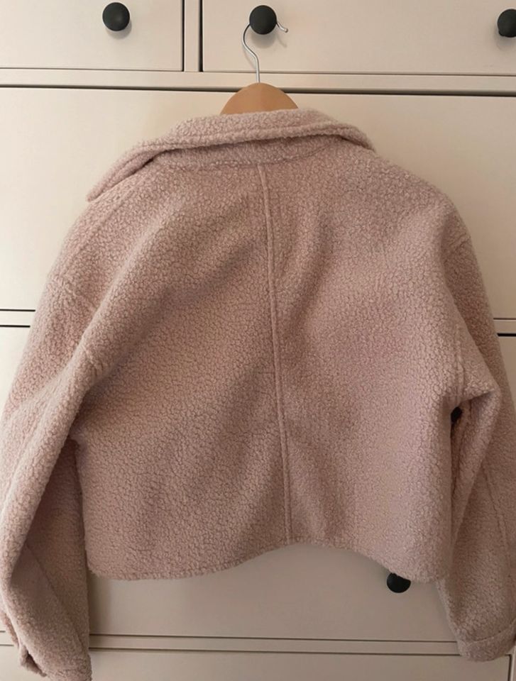 Cropped Lammfell Teddy Jacke Rosa in Coesfeld