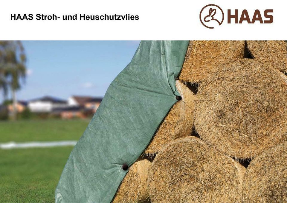 Stroh- und Heuschutzvlies – 9,8 m x 25 m, reißfest, 130 g/qm in Nümbrecht