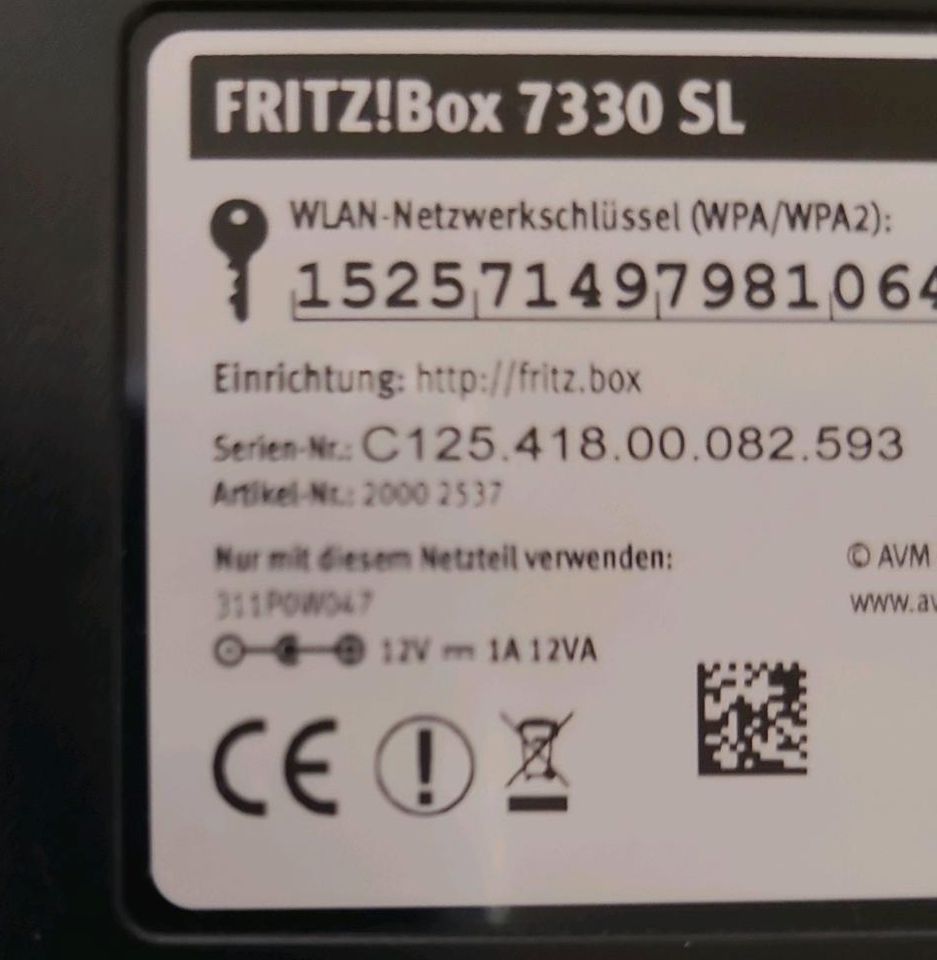 Fritz Box Homeserver 7330 SL gebraucht volle Funktionalität in Hof (Saale)