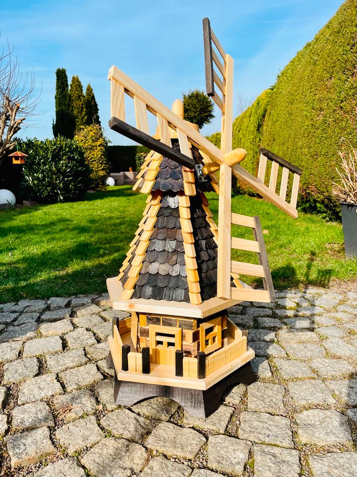 DARLUX Sechseck Garten-Windmühle XL kugelgelagert Holz H-91cm in Dresden