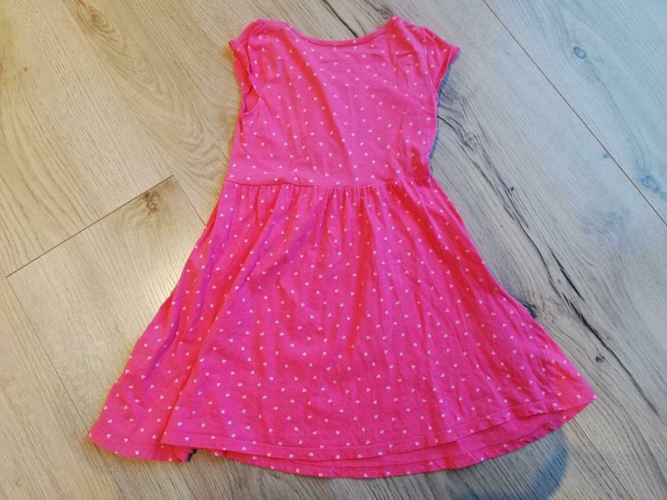 Kleid mit Ärmel, Größe 110 /116, H&M, pink mit weißen Punkten in Wienhausen