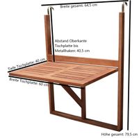 Balkonhängetisch * 60x40cm * mit verstellbarer Halterung Nordrhein-Westfalen - Spenge Vorschau