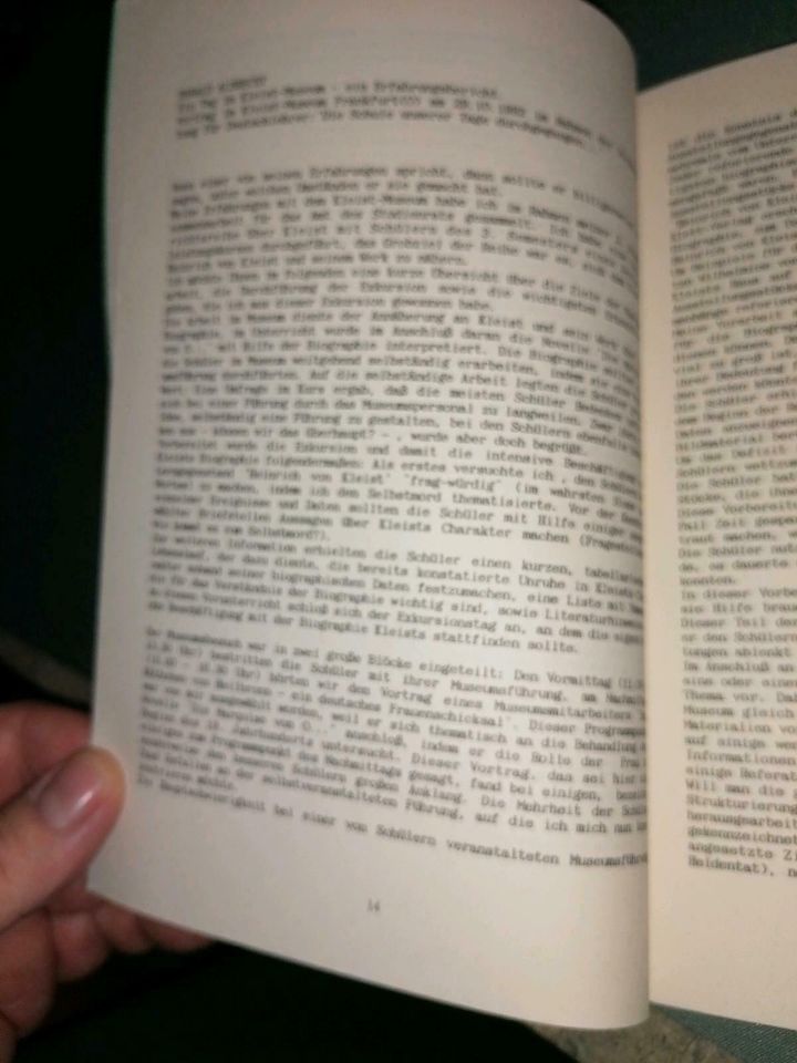 Deutsch Unterricht Heinrich von Kleist Beiträge Behandlung 1994 in Berlin