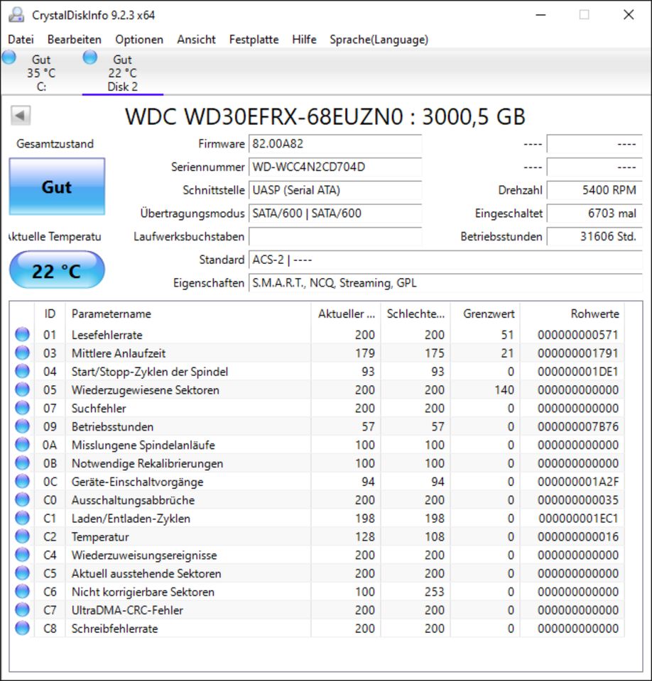 Western Digital Red WD30EFRX 3TB Festplatte [2CD704D] in Hamburg