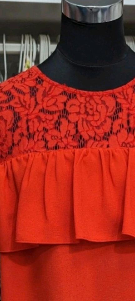 H&m Kleid 44  rot neuwertig spitze in Kronach