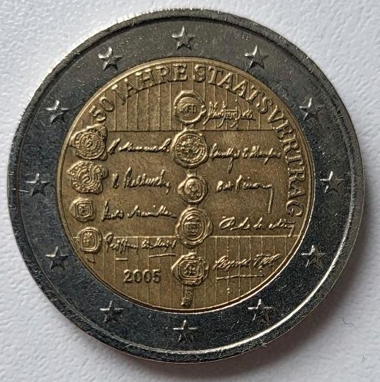 2 Euro - Österreich - 50 Jahr Staatvertrag - 2005 in Erfurt