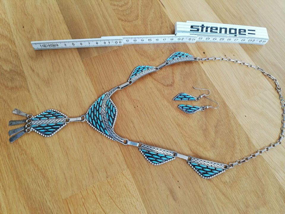 Zuni Needlepoint Ohrringe Sterlingsilber Türkis OHRRINGE in Spenge