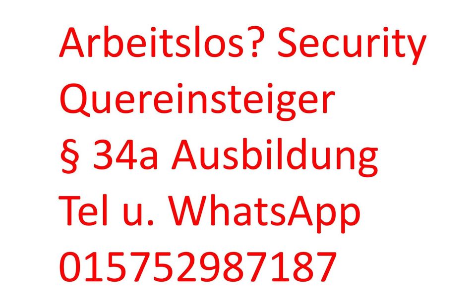 Sicherheitsmitarbeiter/Security QUEREINSTEIGER in Ganderkesee in Ganderkesee