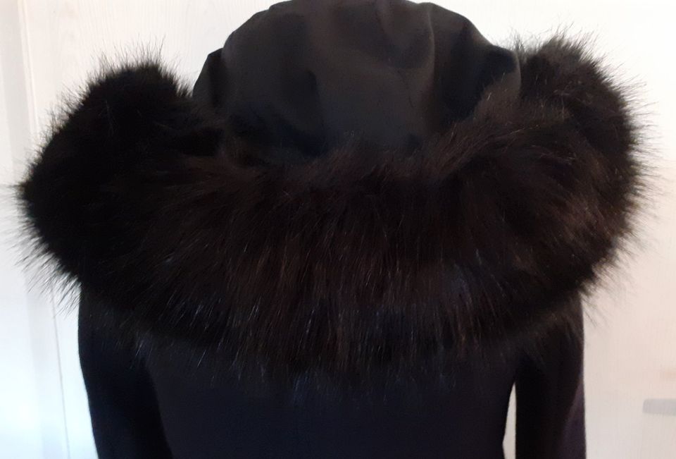 Wollmantel, Kurzmantel, Jacke ZARA WOMAN Gr. 38 blau FakeFur in Overath