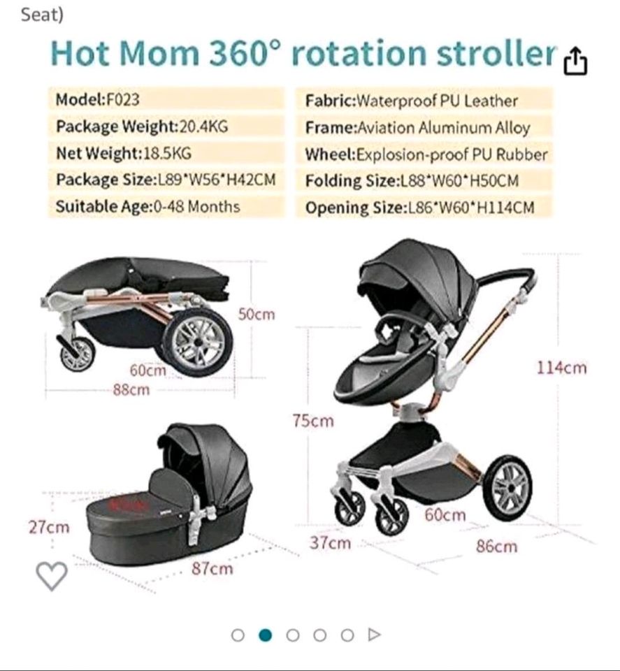 Kinderwagen Hot Mom 3&1 ,360° in Bad Wörishofen