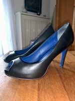 Peep Toe High Stiletto-Heels Plateau Pumps, echt Leder 41 Schwarz Bayern - Gmund Vorschau