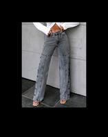❣️ Jeans Damen Knopfdesign grau Denim Baumwolle Bayern - Gaimersheim Vorschau