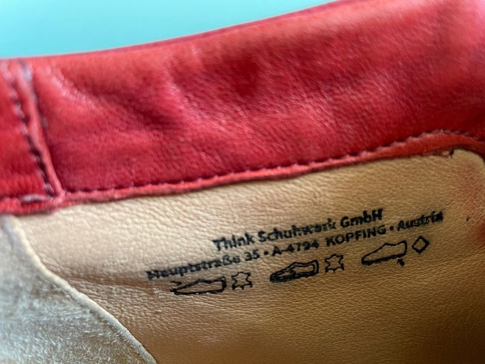 Bequeme Stiefeletten von Think, Gr 39, rot in Pfullingen