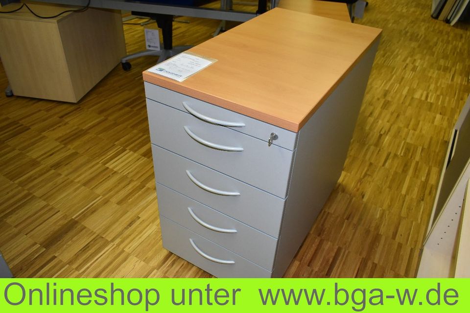 7x Standcontainer Steelcase Buche, silbergrau Maße:44x72-75x80 in Dresden