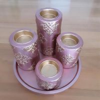 1 Kerzenhalter,,Adventszeit" 5-teilig rosa/gold ,neuwertig. Nordrhein-Westfalen - Moers Vorschau