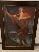 1931 Gemälde in Öl Ölbild Christophorus Schutzpatron 80x110cm Feldmoching-Hasenbergl - Feldmoching Vorschau