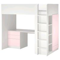 Ikea SMÅSTAD Hochbett, weiß/rosa mit Schreibtisch 90x200 Bayern - Burglengenfeld Vorschau