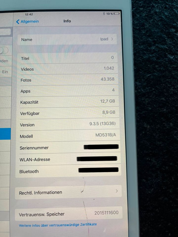 Verkaufe iPad mini mit ca. 16GB in Dippoldiswalde