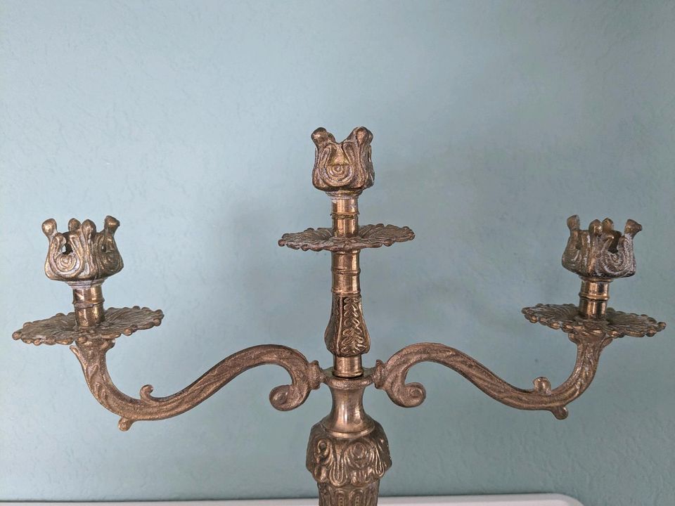 Alter Kerzenleuchter - drei flammig - Made in Italy in Weißenburg in Bayern