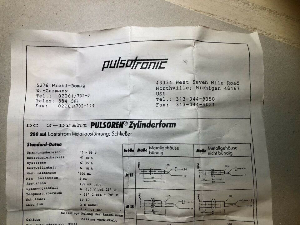 2x pulsotronic 9962-5400 NEU Pulsoren technische Daten auf Foto in Lippstadt