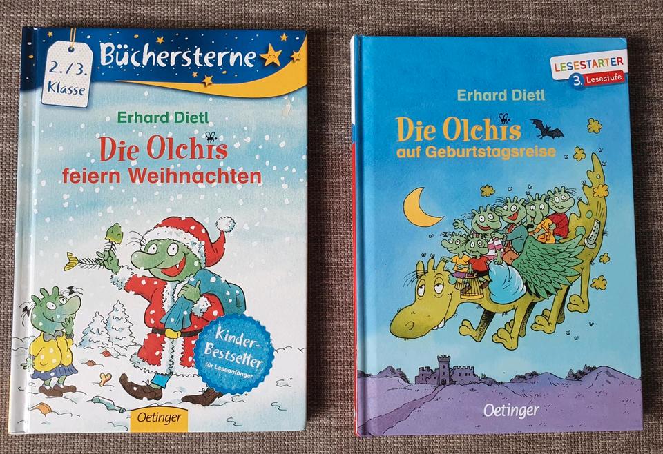 2 Bücher Die Olchis feiern Weihnachten/ auf Geburtstagsreise in Dresden