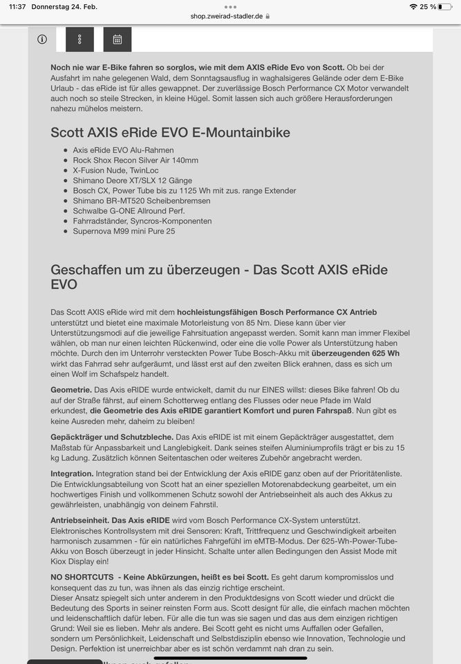 SCOTT Axis eRIDE Evo Fully in blau (2021), Rahmengröße M in Schkeuditz