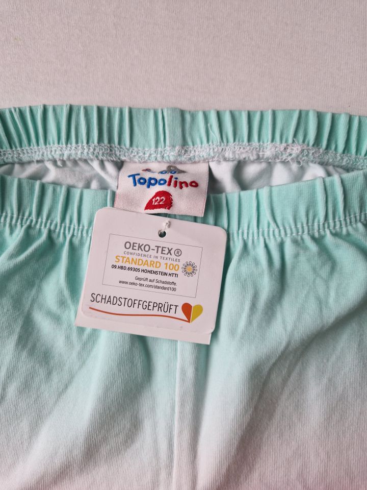 NEU Topolino kurze Leggings Radler Melone rosa/türkis Gr.122 in Centrum