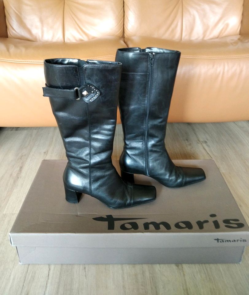 Stiefel Leder lang Tamaris in Hof (Saale)