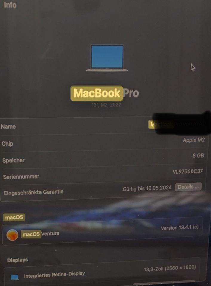 Apple 13” MacBook Pro Notebook in Euskirchen