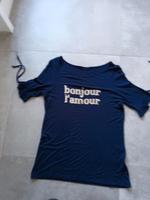 neuwertiges, d.blaues Shirt " bonjour L`amour "-Gr 42 Niedersachsen - Weener Vorschau