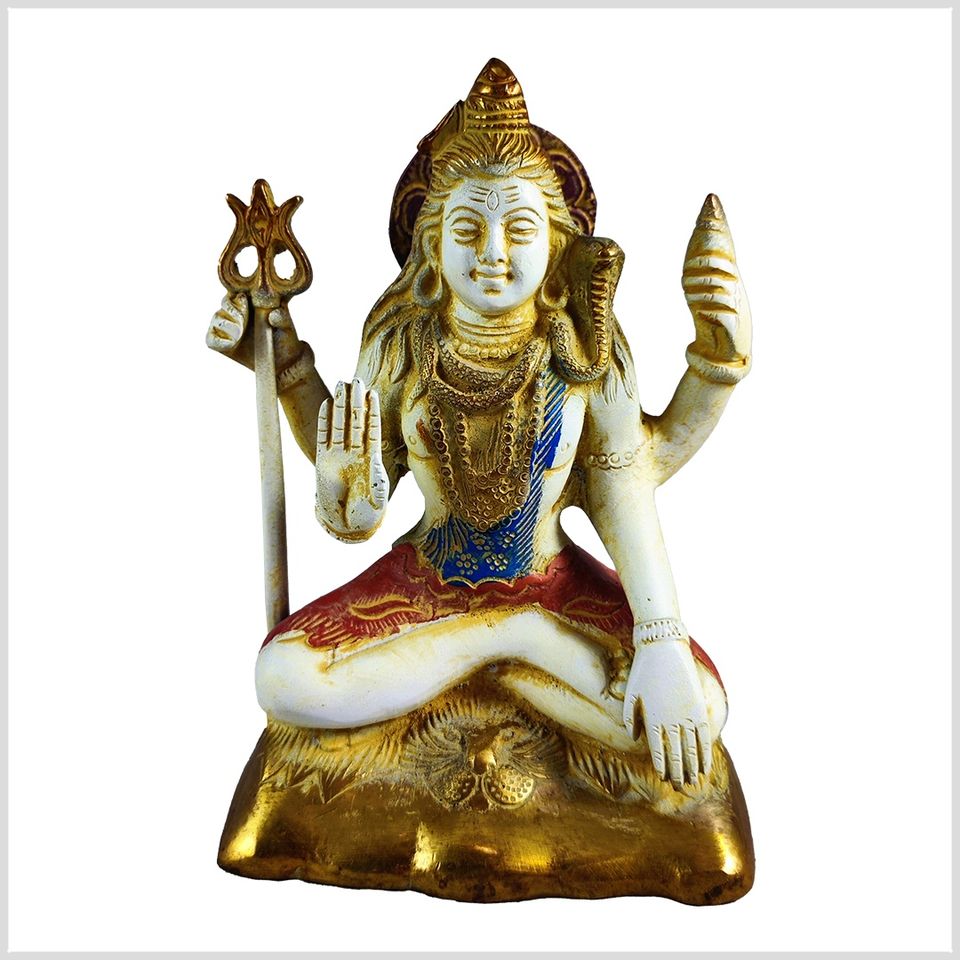 Sitzender Shiva Messing weißgold 16,8cm 1,6kg Ganesha Parvati in Hamburg