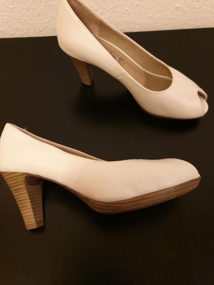 Peep Toe Tamaris weiß Echtleder Größe 39 in Jossgrund