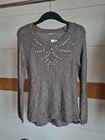 Orsay Pullover Strick braun beige grau Strass 34 36 XS S Only H&M Baden-Württemberg - Bad Friedrichshall Vorschau