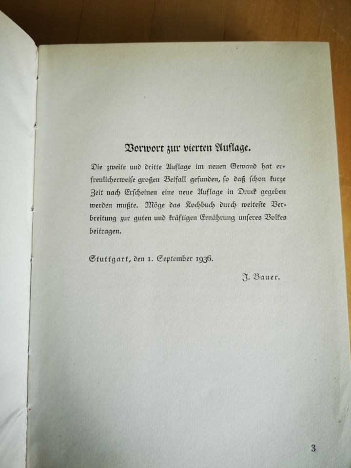 Bauer`s Neues Kochbuch Ausgabe 1936 in Wolfsburg