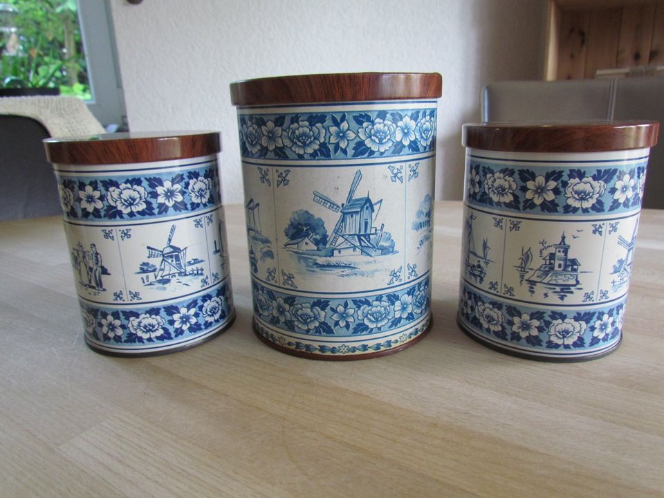 Eduscho Vintage Kaffee Blech Dose Delft blue - Bremen Europahafen in Baunatal