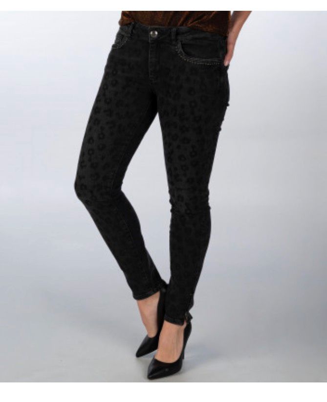 Mos Mosh Victoria Cleo leopard skinny jeans Nieten Damen 31 in Brandenburg an der Havel