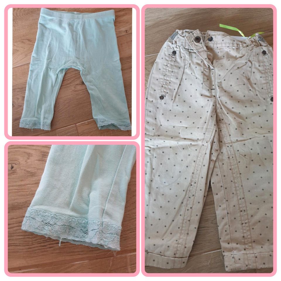 Leggins, karo,  3/4 mit Spitze, mädchen, Gr. 86-92 leggings in Geestland