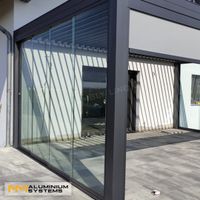 Glasschiebewand Aluminium Glaswand Glasschiebetür Glas 4,4 x 2,2m Hessen - Nauheim Vorschau