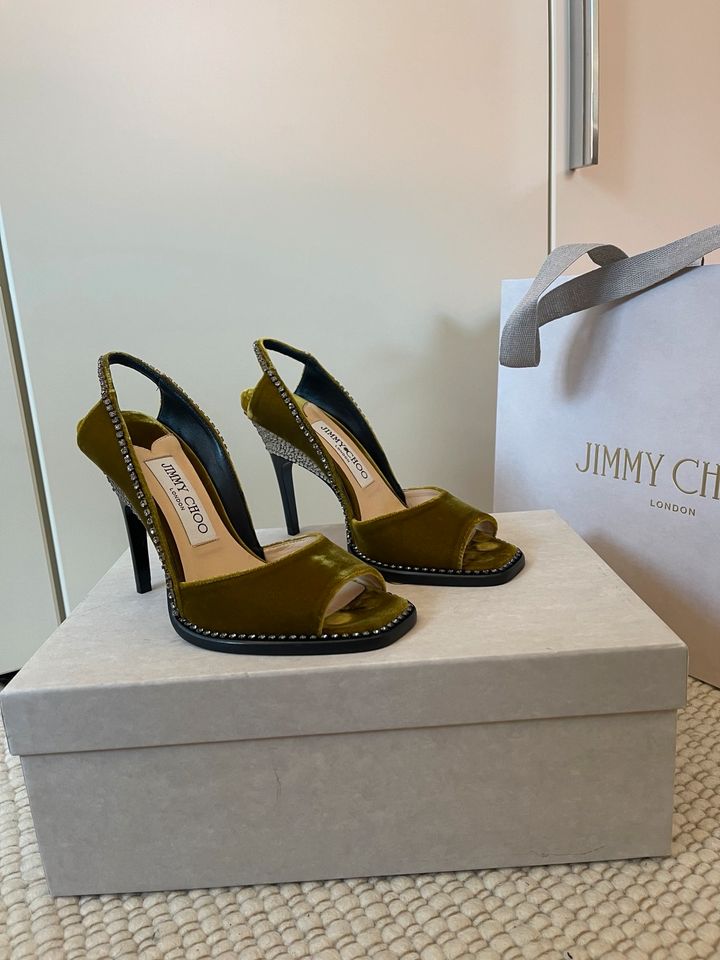 Original Jimmy Choo Velvet W/Crystal Trim in Hamburg