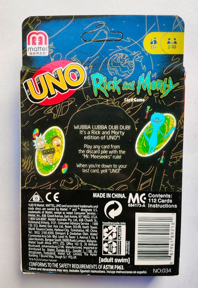 Uno Rick and Morty Neu&Ovp Original Stück 8€ inkl. Versand in Würselen