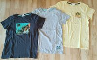 3 T-Shirts Junge Gr. 140 Pocopiano gelb grau Sachsen - Lauter Vorschau