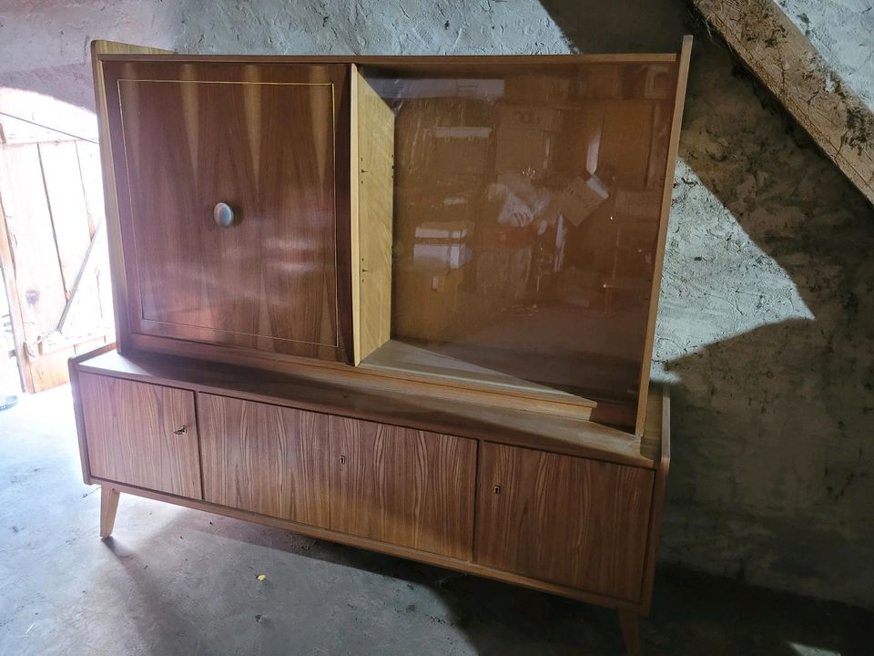 Schrank DDR Vitrine 60er Jahre Vintage ca. 200x155cm in Peitz