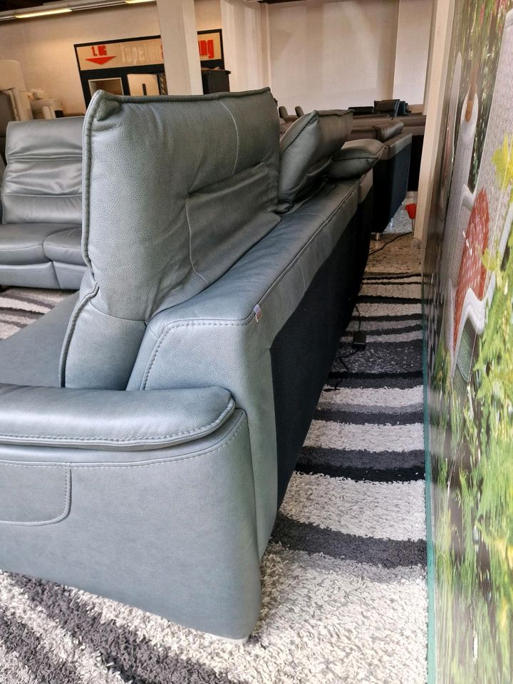 Hukla Ecksofa Marlon N2733 Echtleder Rodeo steel, Wallaway (motorische Relaxfunktion), motorische Vorziehbank, Anilin Leder, Longlife. Polipol Polster bis zu -80% der Uvp bei Witten. in Hagen